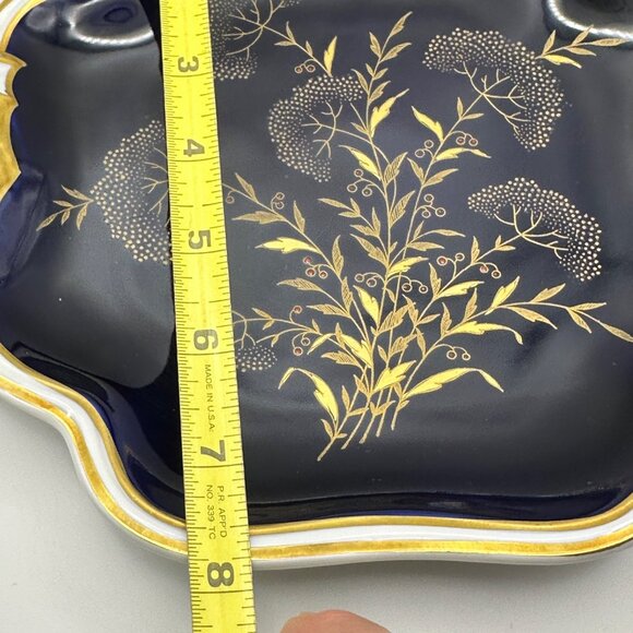 Echt Weimar Kobalt Germany porcelain blue 9 inch gold embellished serving dish - Picture 9 of 11